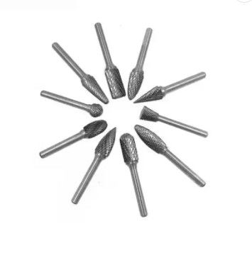Conjunto de rebarbas rotativas de carboneto de corte duplo rebarbas de carboneto de tungstênio com haste de 3 mm OEM